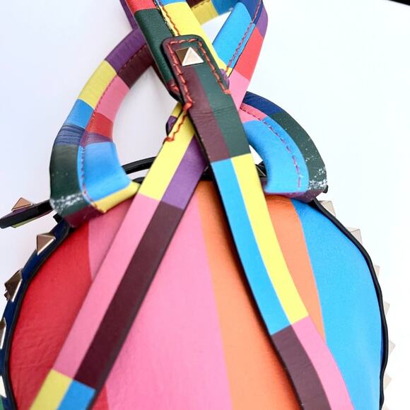 Valentino Rockstud 1973 Mini Backpack Rainbow Stripe Multicolor Resort 2015 - Picture 10 of 12